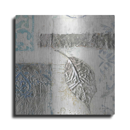 Luxe Metal Art 'Gracefully Blue IV' by James Wiens, Metal Wall Art
