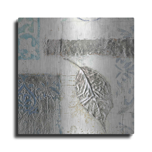Luxe Metal Art 'Gracefully Blue IV' by James Wiens, Metal Wall Art