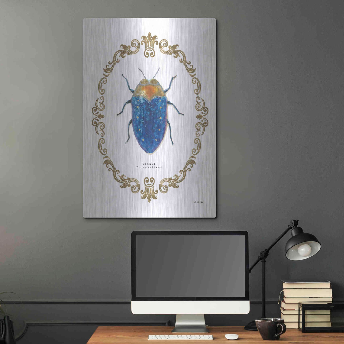 Luxe Metal Art 'Adorning Coleoptera V' by James Wiens, Metal Wall Art,24x36