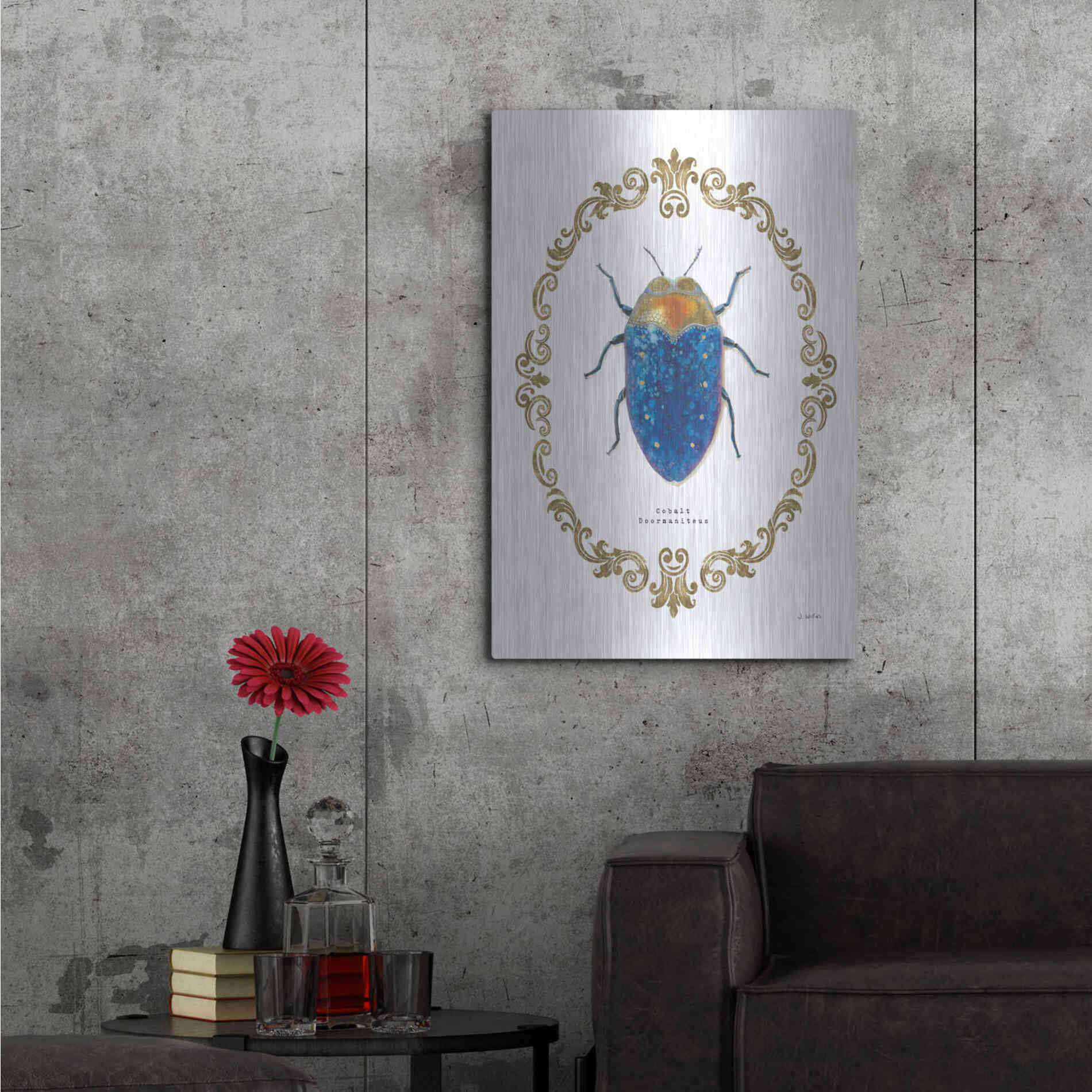Luxe Metal Art 'Adorning Coleoptera V' by James Wiens, Metal Wall Art,24x36