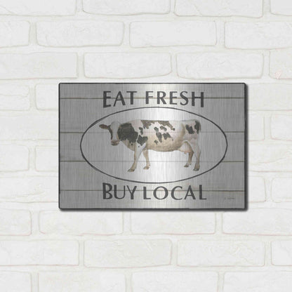 Luxe Metal Art 'Country Cow V' by James Wiens, Metal Wall Art,16x12