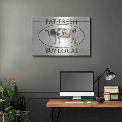 Luxe Metal Art 'Country Cow V' by James Wiens, Metal Wall Art,36x24