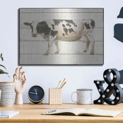 Luxe Metal Art 'Country Cow VI' by James Wiens, Metal Wall Art,16x12