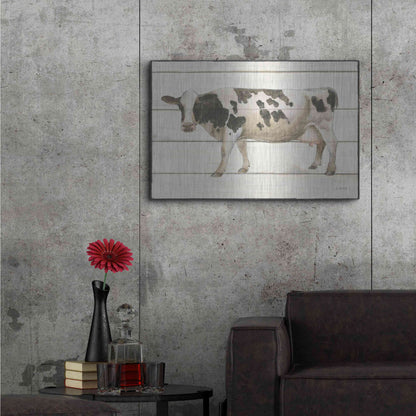 Luxe Metal Art 'Country Cow VI' by James Wiens, Metal Wall Art,36x24