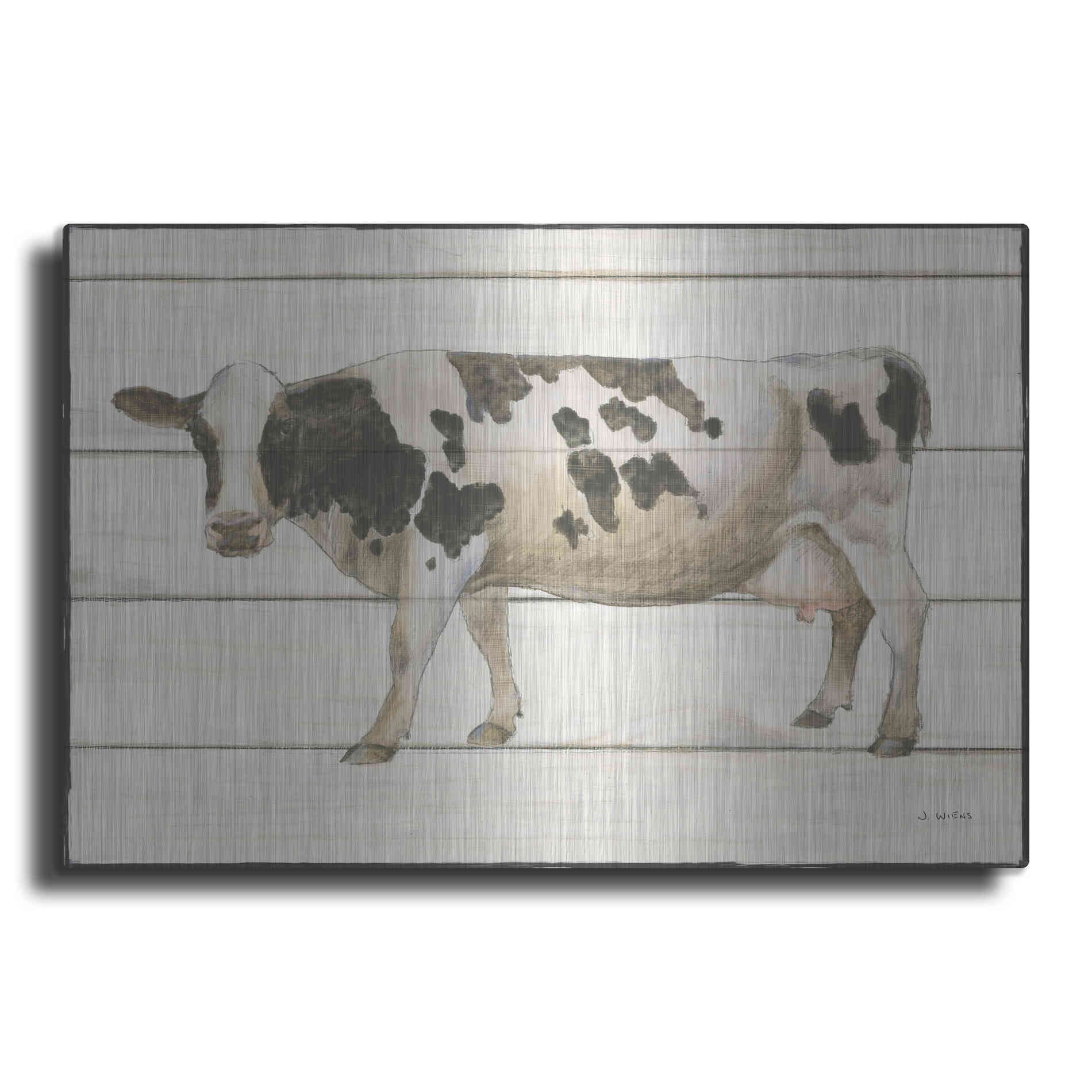 Luxe Metal Art 'Country Cow VI' by James Wiens, Metal Wall Art