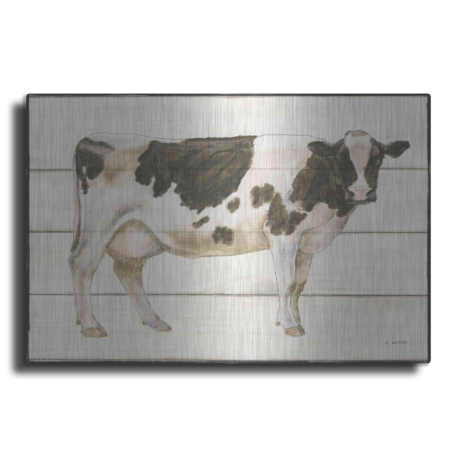 Luxe Metal Art 'Country Cow VII' by James Wiens, Metal Wall Art