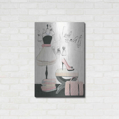 Luxe Metal Art 'Dress Fitting I' by Marco Fabiano, Metal Wall Art,24x36