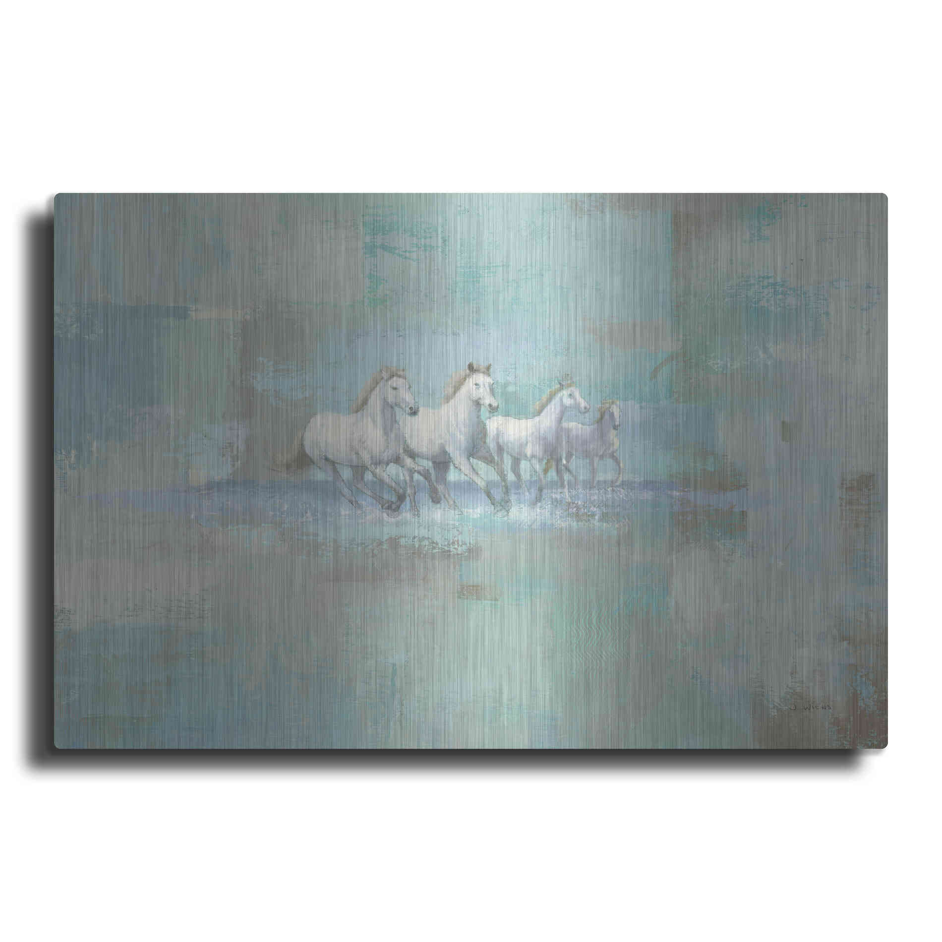 Luxe Metal Art 'Running Wild' by James Wiens, Metal Wall Art