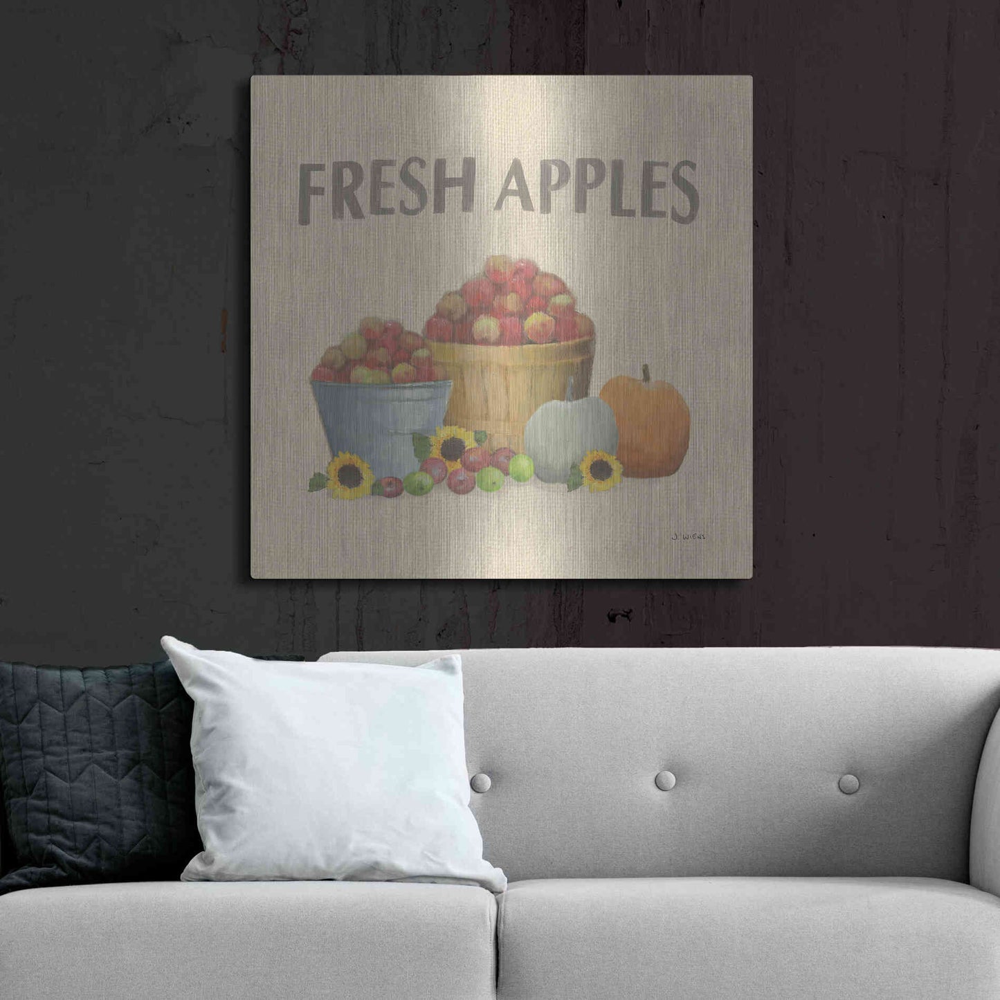 Luxe Metal Art 'Heartland Harvest Moments III' by James Wiens, Metal Wall Art,36x36