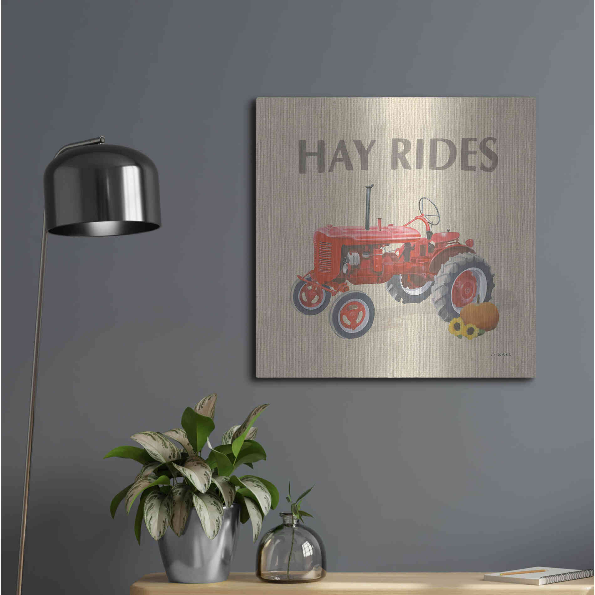 Luxe Metal Art 'Heartland Harvest Moments V' by James Wiens, Metal Wall Art,24x24