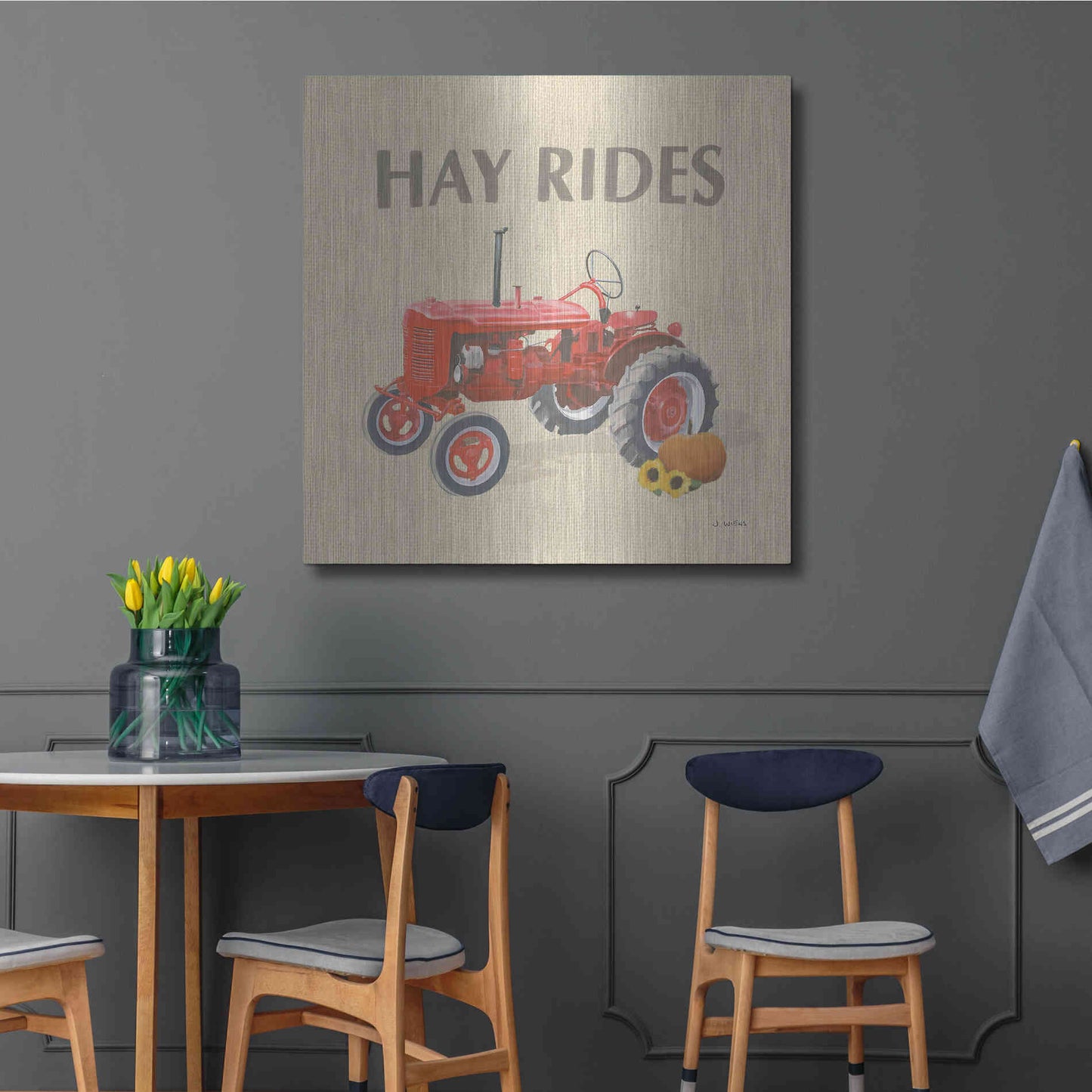 Luxe Metal Art 'Heartland Harvest Moments V' by James Wiens, Metal Wall Art,36x36