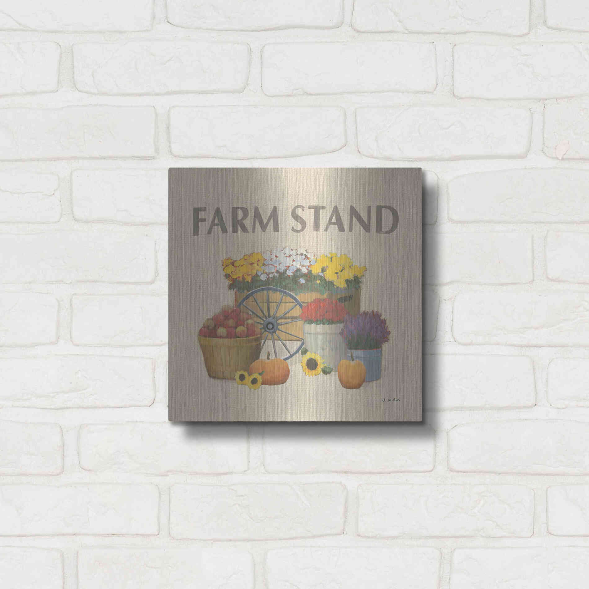 Luxe Metal Art 'Heartland Harvest Moments VI' by James Wiens, Metal Wall Art,12x12