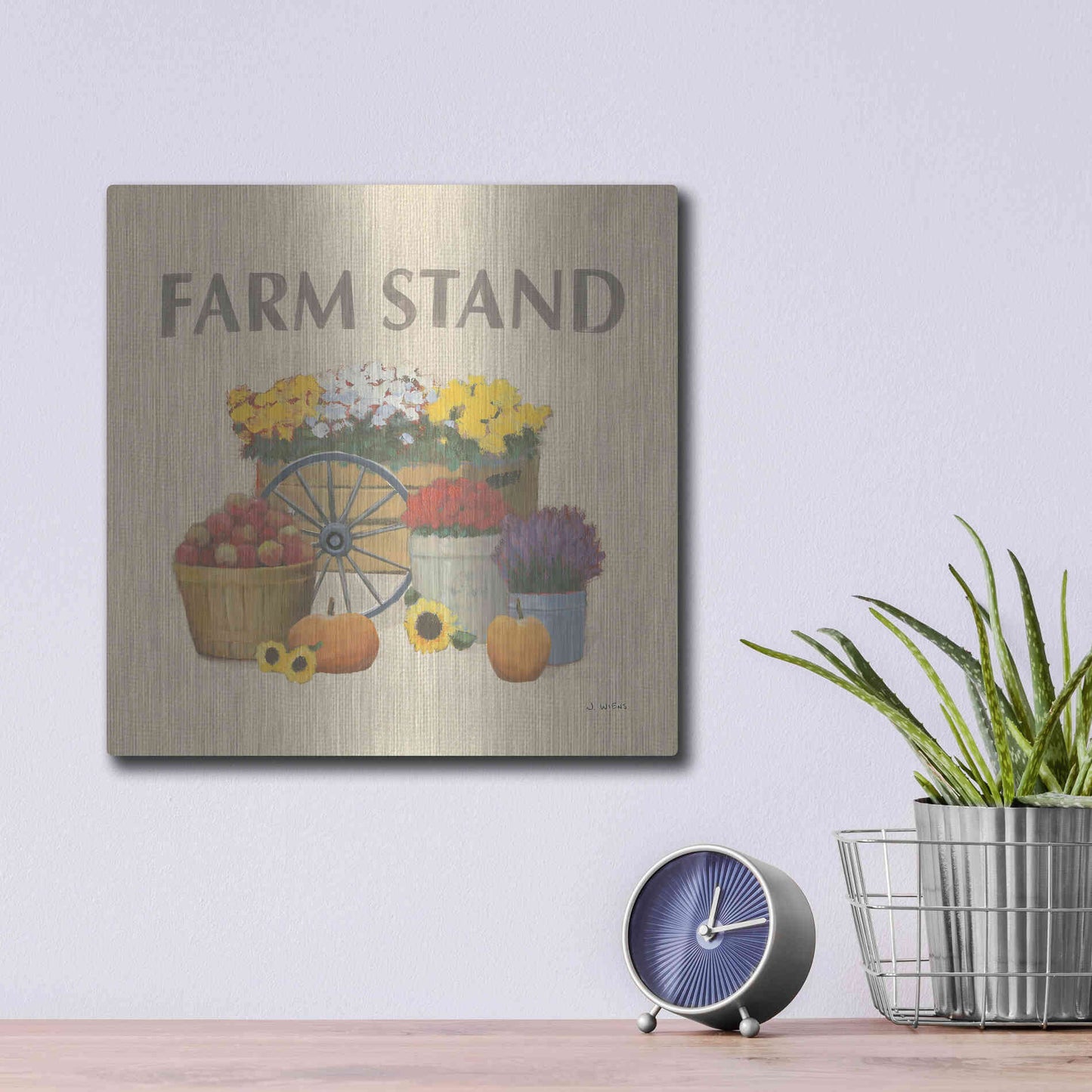 Luxe Metal Art 'Heartland Harvest Moments VI' by James Wiens, Metal Wall Art,12x12