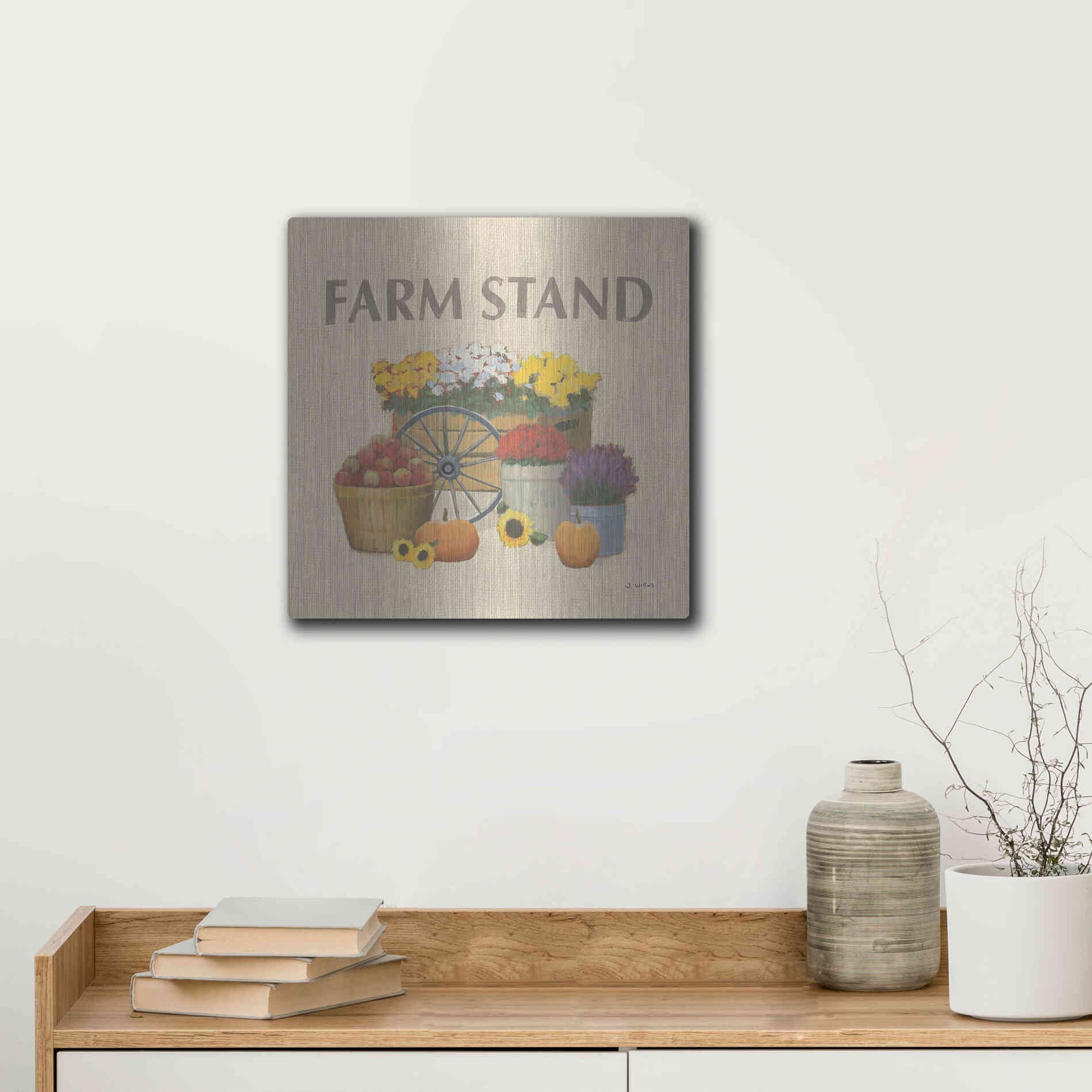 Luxe Metal Art 'Heartland Harvest Moments VI' by James Wiens, Metal Wall Art,12x12