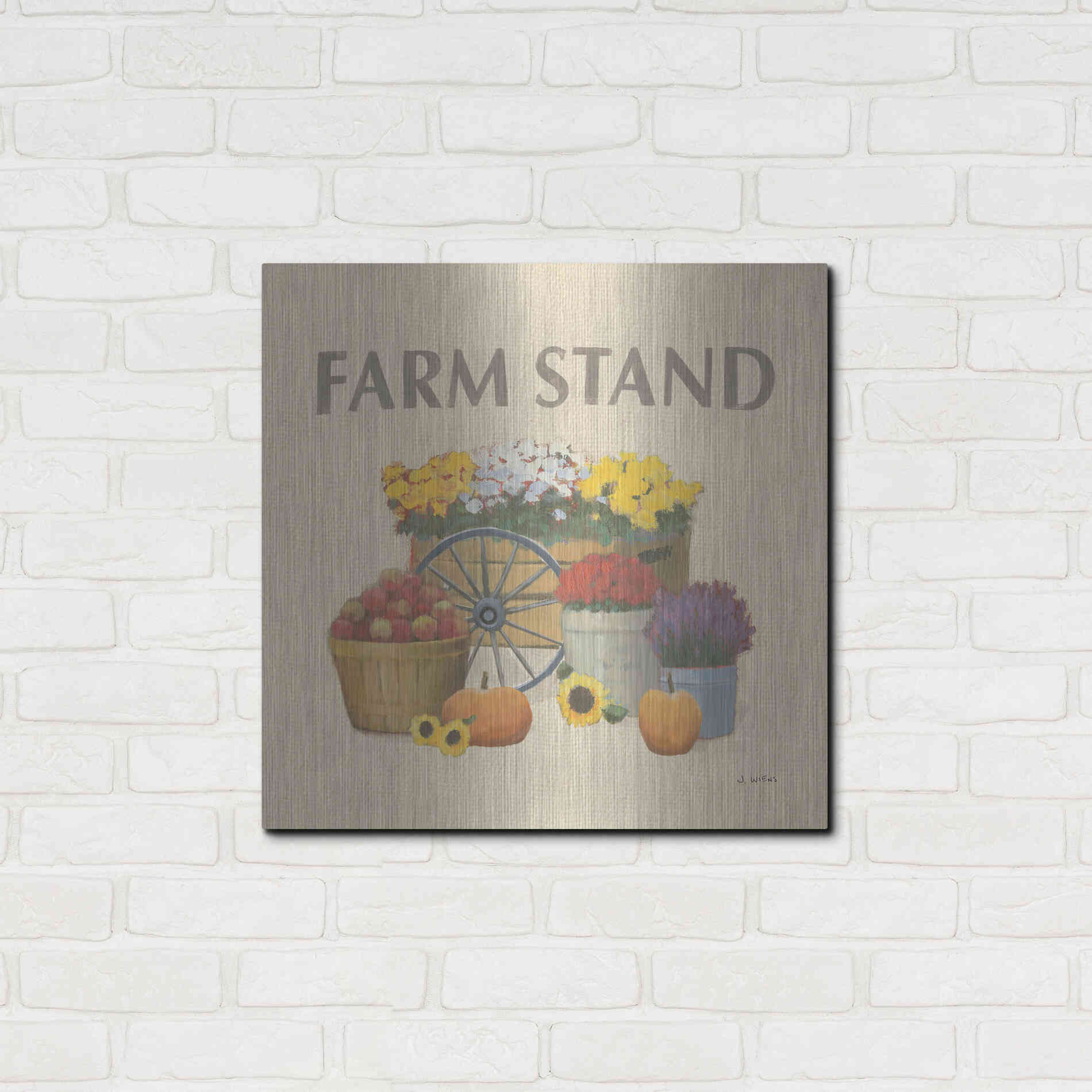 Luxe Metal Art 'Heartland Harvest Moments VI' by James Wiens, Metal Wall Art,24x24