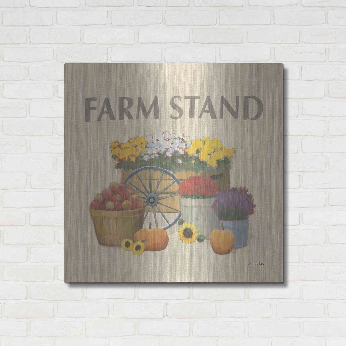 Luxe Metal Art 'Heartland Harvest Moments VI' by James Wiens, Metal Wall Art,36x36