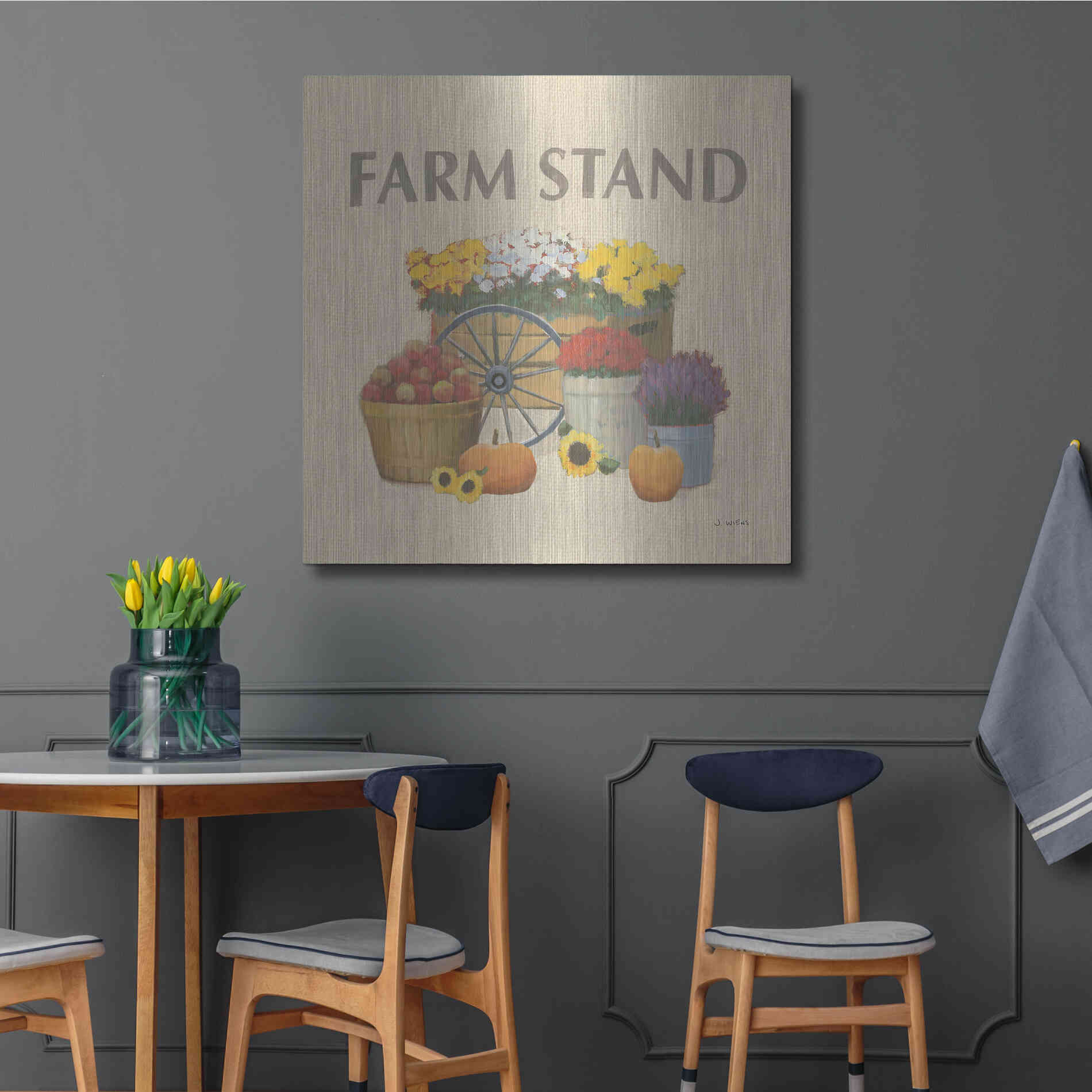 Luxe Metal Art 'Heartland Harvest Moments VI' by James Wiens, Metal Wall Art,36x36