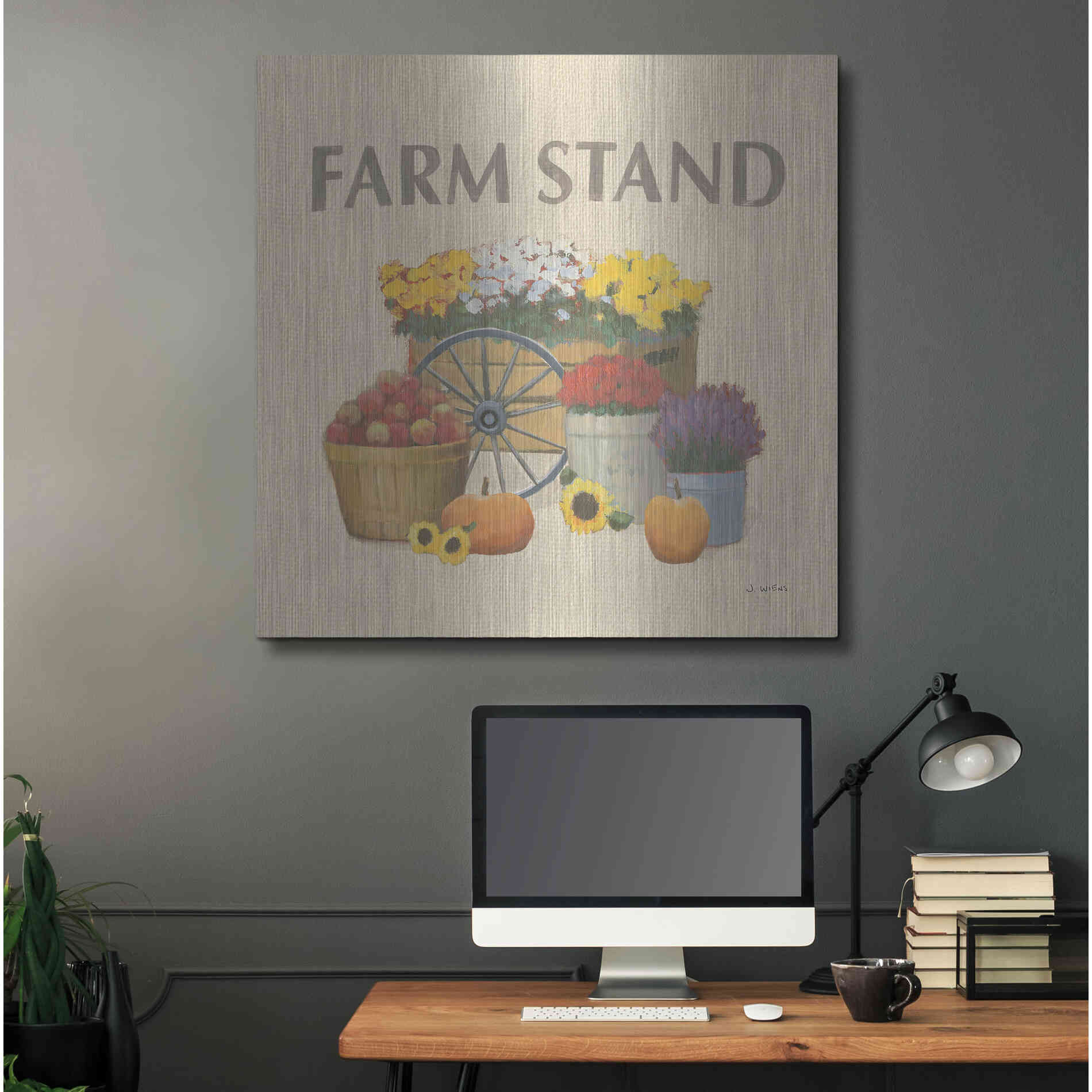 Luxe Metal Art 'Heartland Harvest Moments VI' by James Wiens, Metal Wall Art,36x36