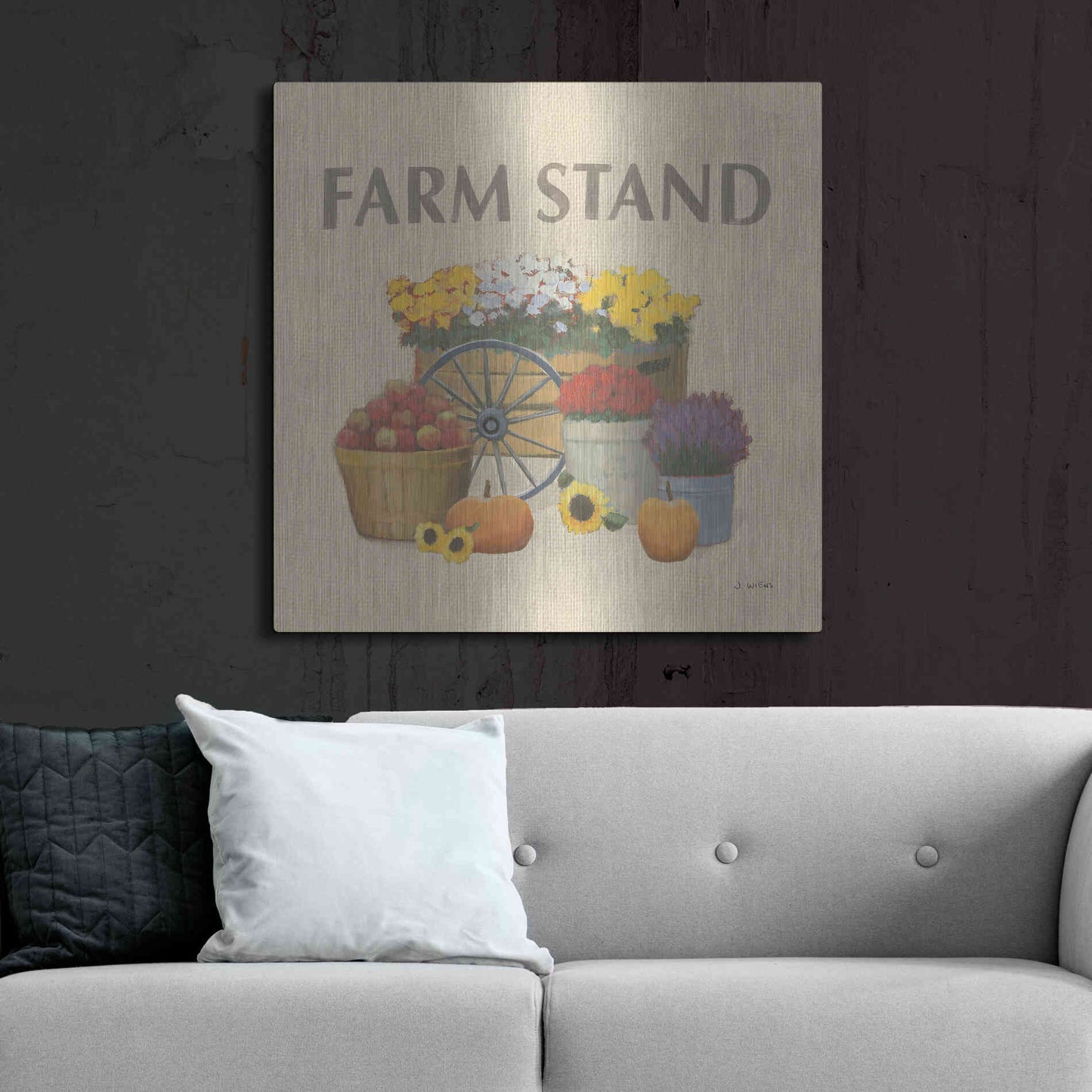 Luxe Metal Art 'Heartland Harvest Moments VI' by James Wiens, Metal Wall Art,36x36