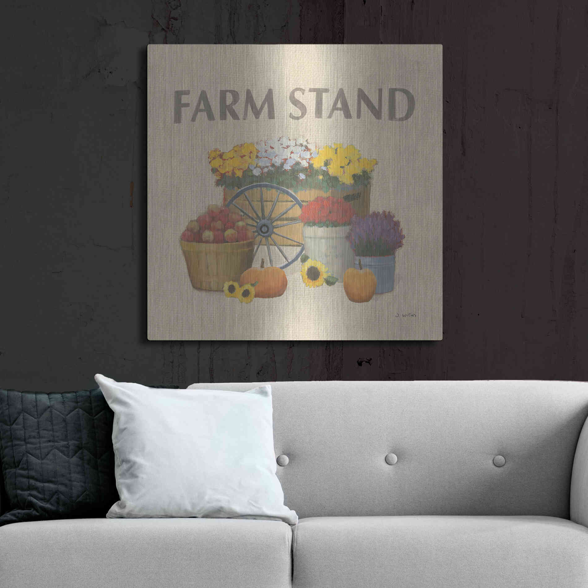 Luxe Metal Art 'Heartland Harvest Moments VI' by James Wiens, Metal Wall Art,36x36