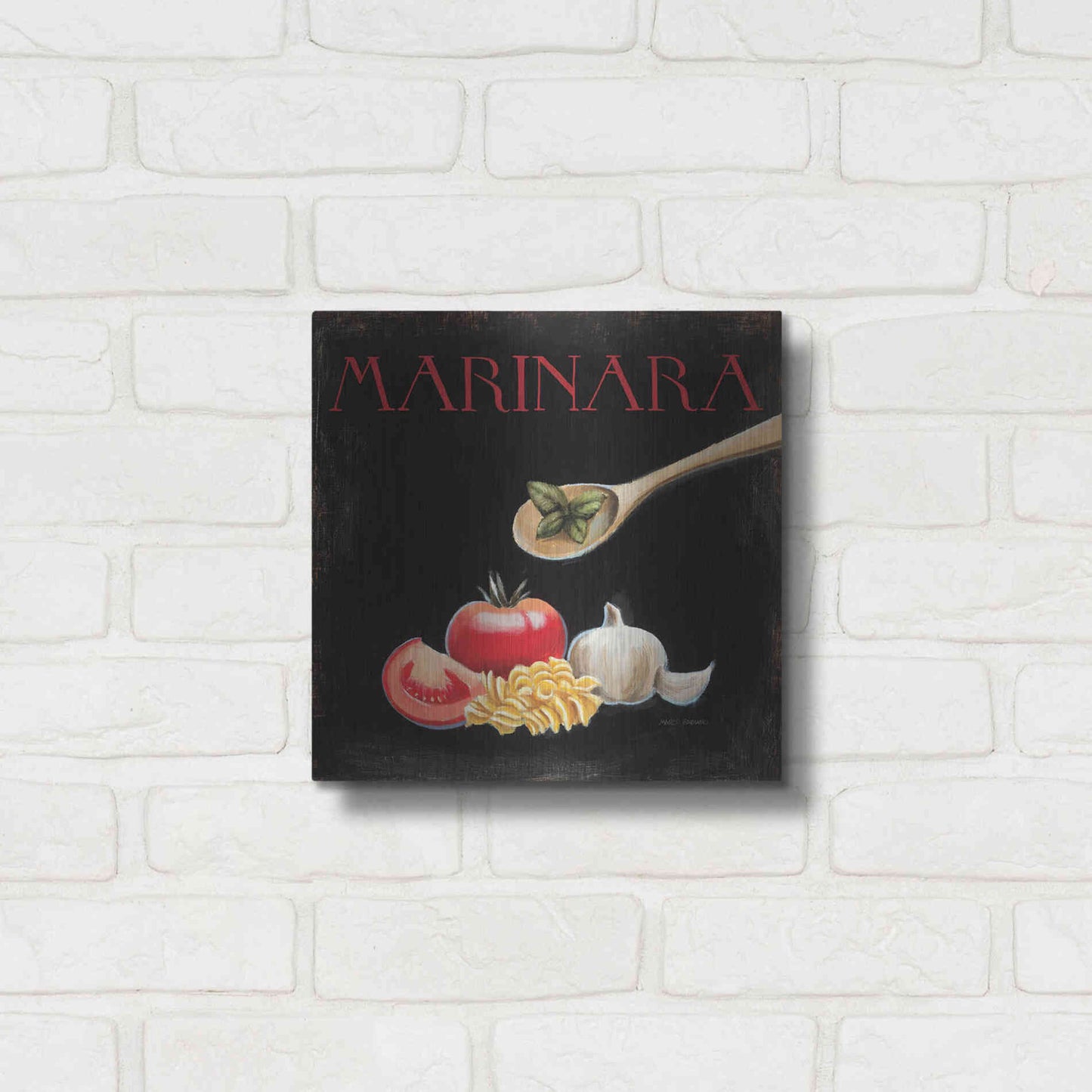 Luxe Metal Art 'Italian Cuisine IV' by Marco Fabiano, Metal Wall Art,12x12