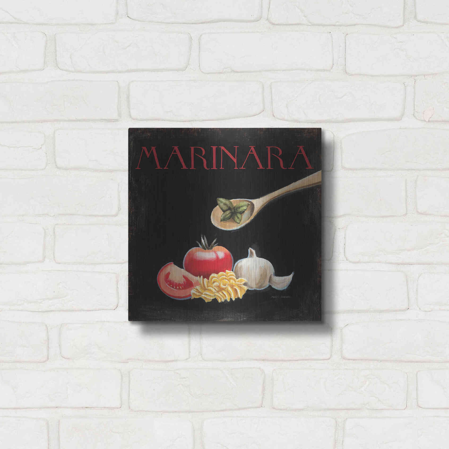 Luxe Metal Art 'Italian Cuisine IV' by Marco Fabiano, Metal Wall Art,12x12