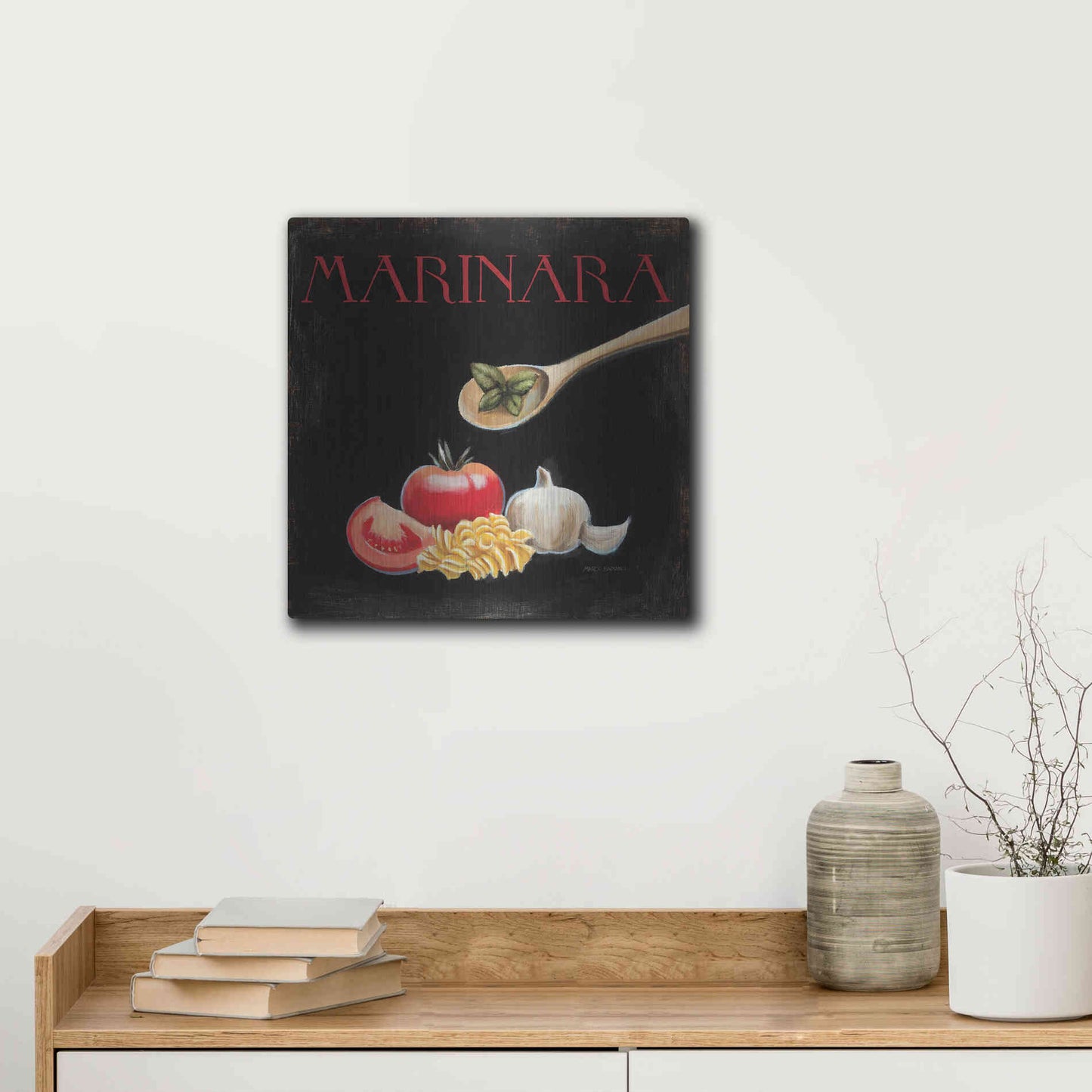 Luxe Metal Art 'Italian Cuisine IV' by Marco Fabiano, Metal Wall Art,12x12