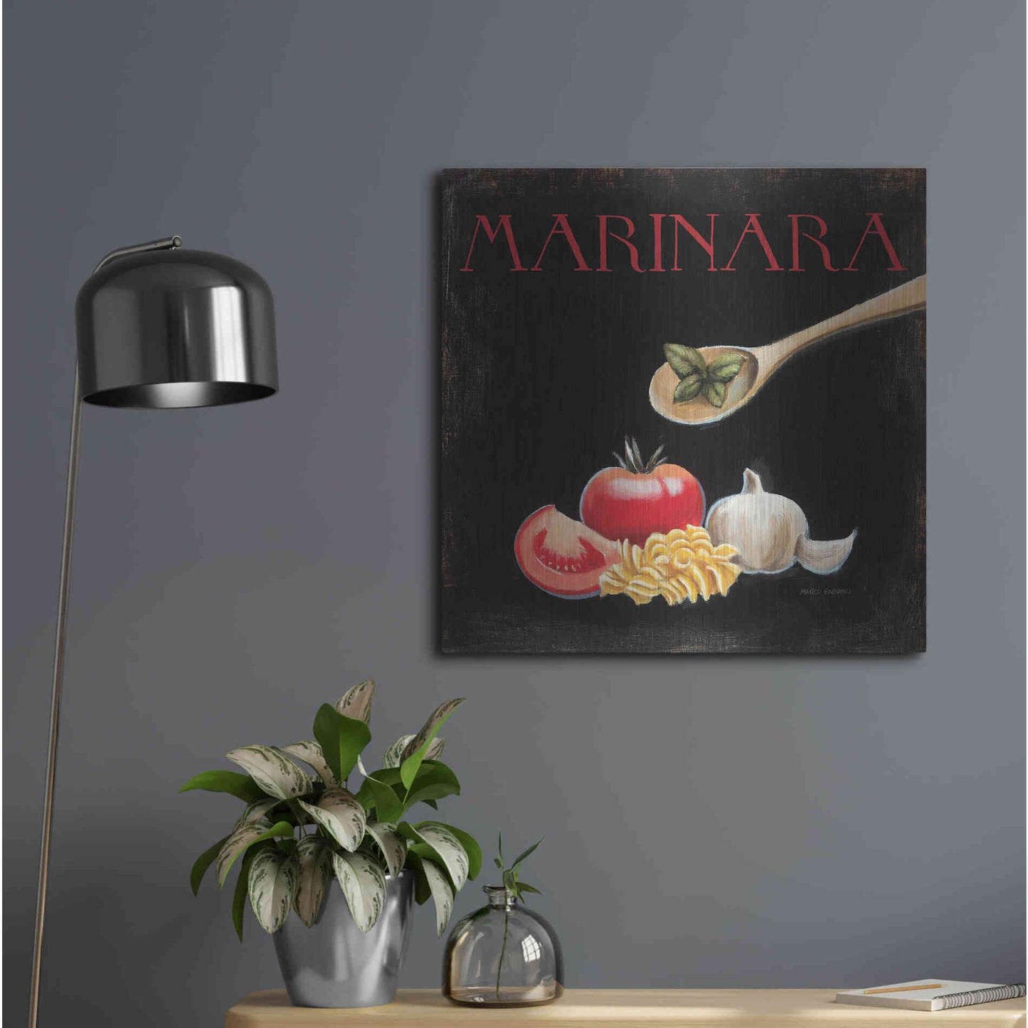 Luxe Metal Art 'Italian Cuisine IV' by Marco Fabiano, Metal Wall Art,24x24