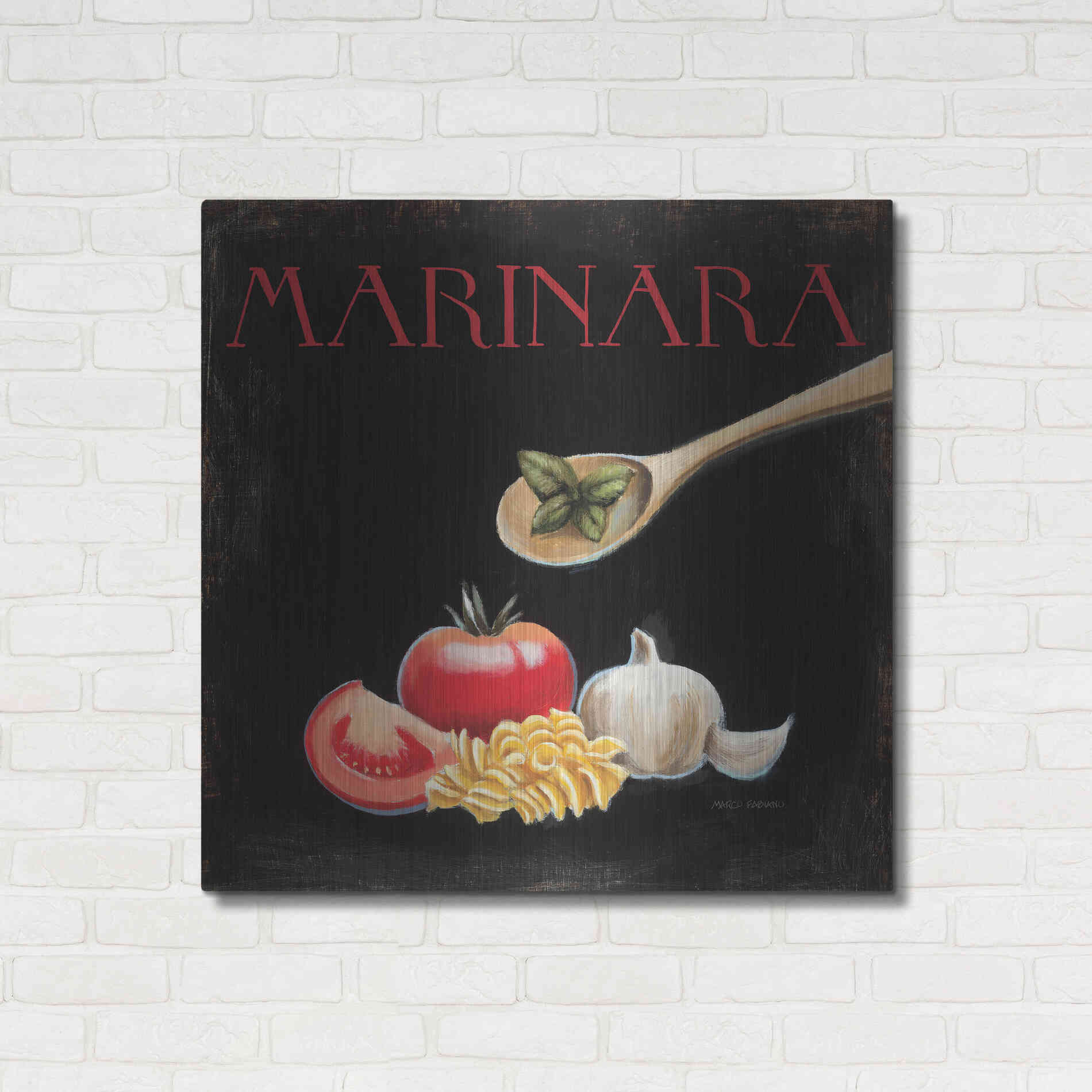 Luxe Metal Art 'Italian Cuisine IV' by Marco Fabiano, Metal Wall Art,36x36