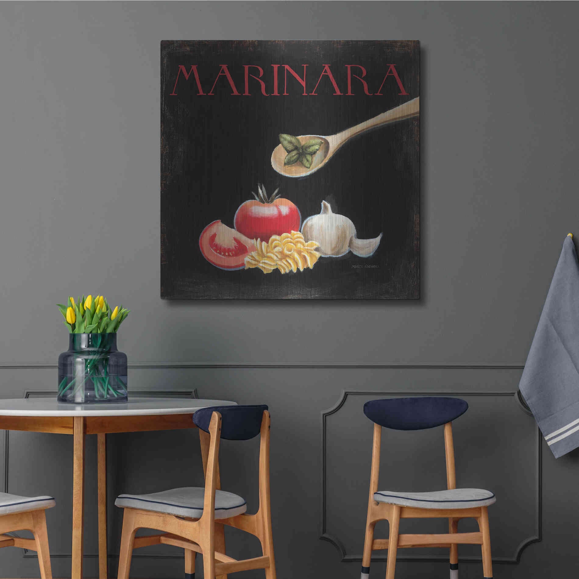 Luxe Metal Art 'Italian Cuisine IV' by Marco Fabiano, Metal Wall Art,36x36