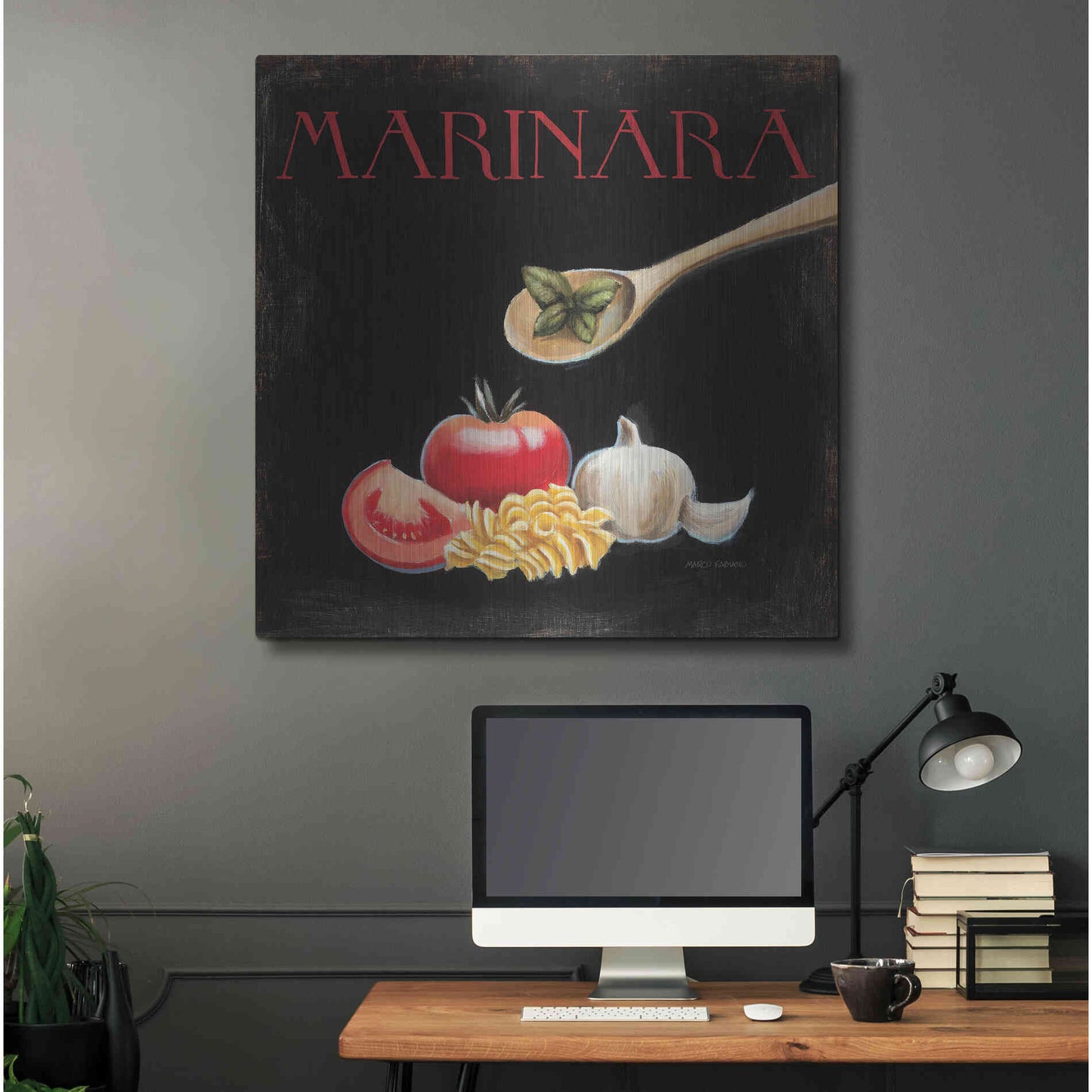 Luxe Metal Art 'Italian Cuisine IV' by Marco Fabiano, Metal Wall Art,36x36