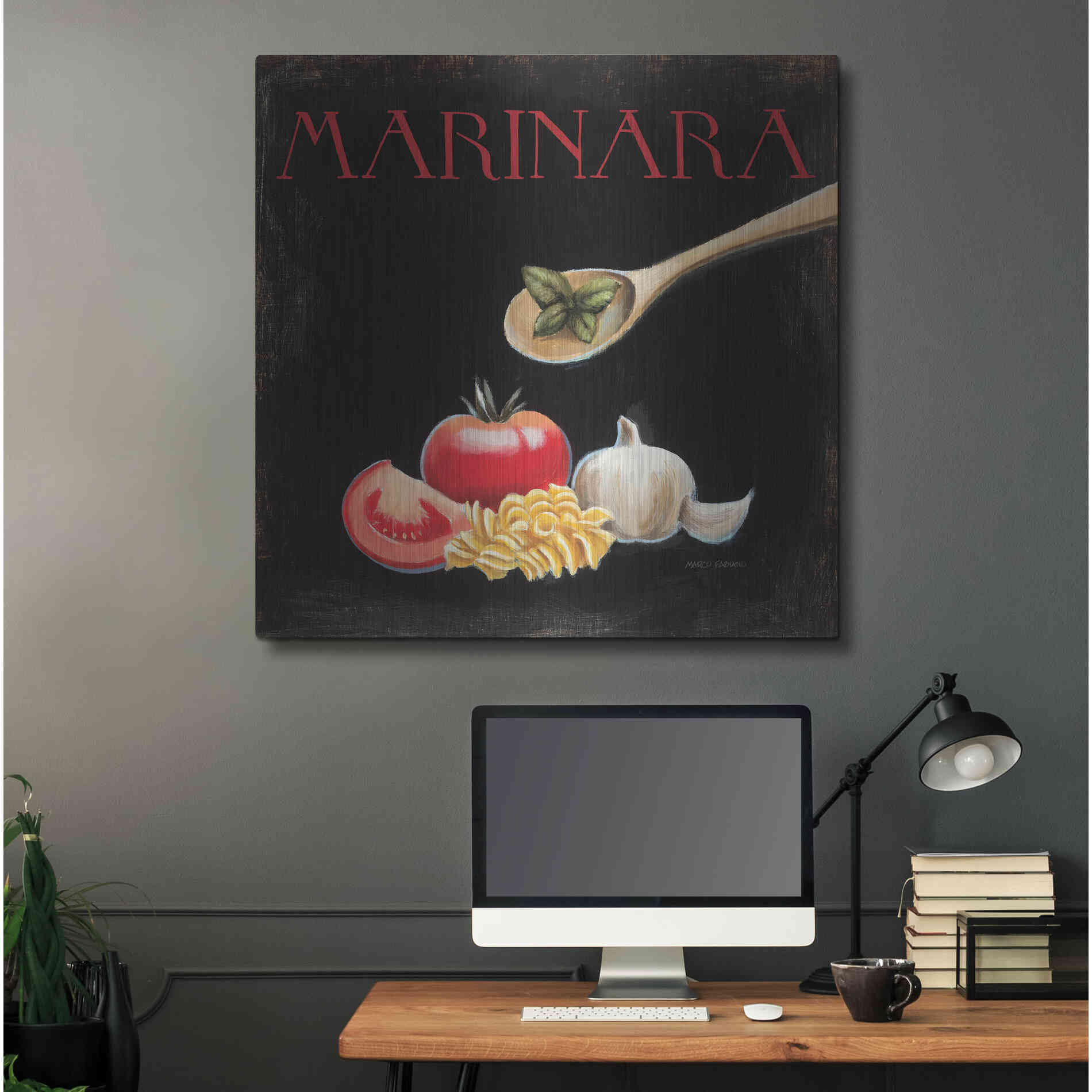 Luxe Metal Art 'Italian Cuisine IV' by Marco Fabiano, Metal Wall Art,36x36