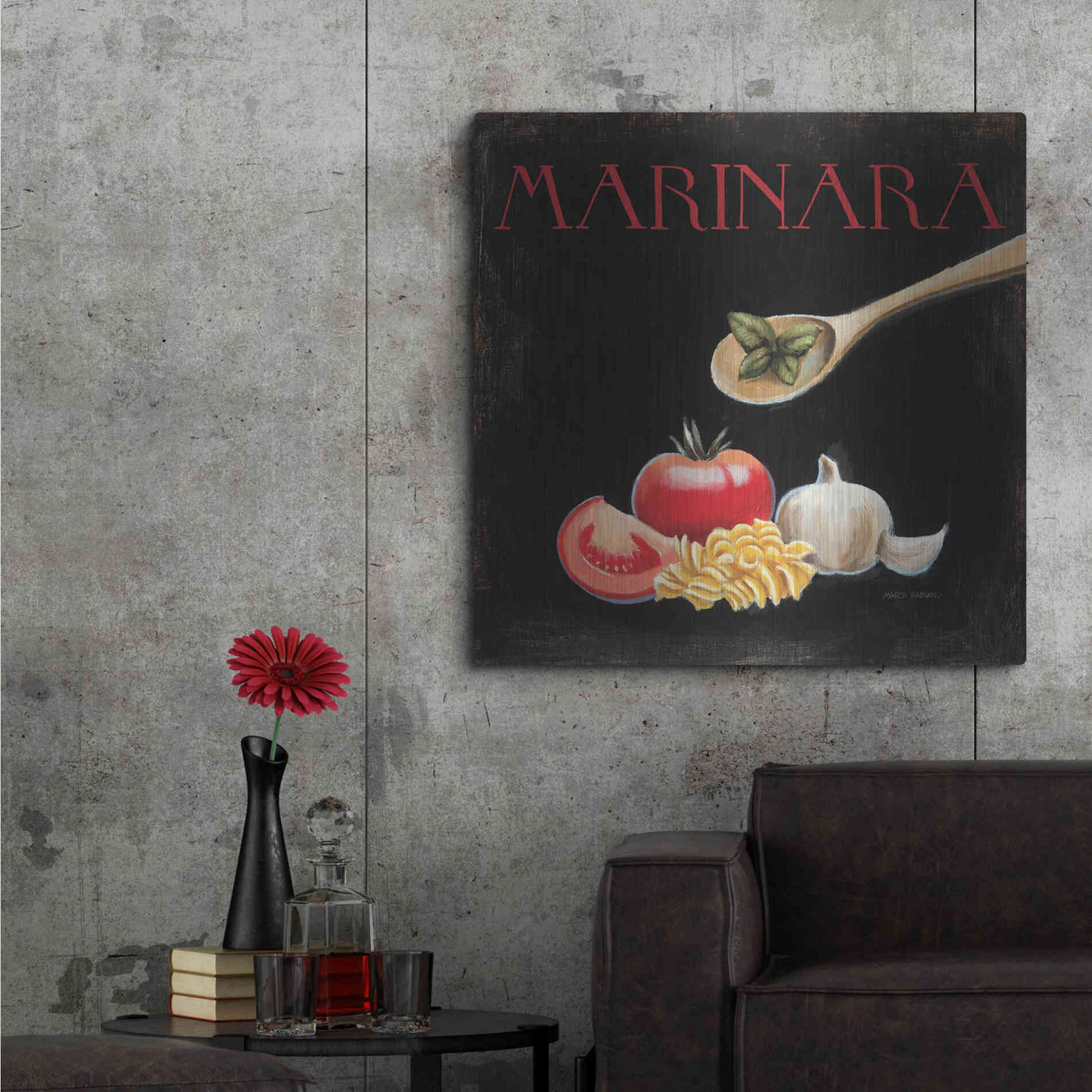 Luxe Metal Art 'Italian Cuisine IV' by Marco Fabiano, Metal Wall Art,36x36