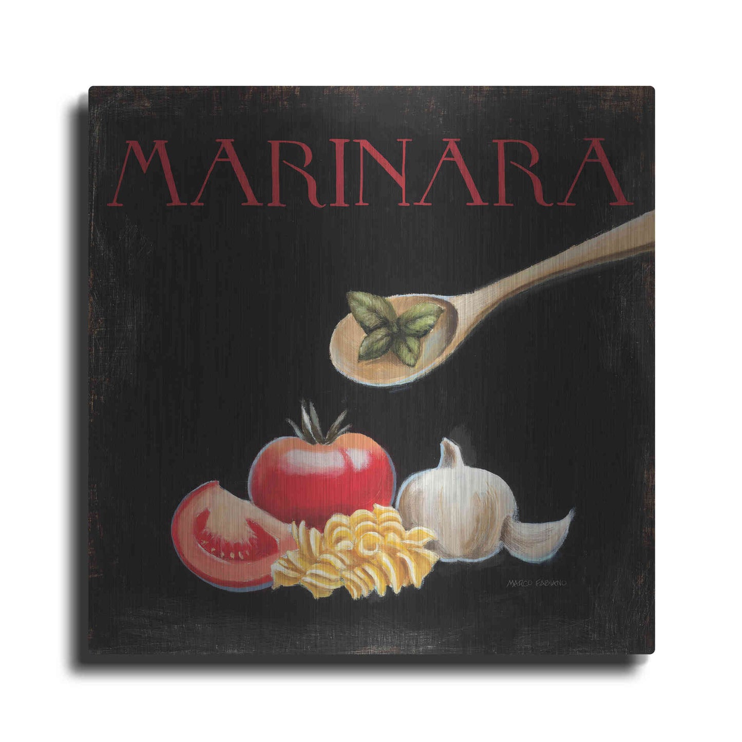 Luxe Metal Art 'Italian Cuisine IV' by Marco Fabiano, Metal Wall Art
