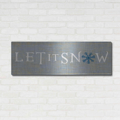 Luxe Metal Art 'Christmas Affinity I Grey' by James Wiens, Metal Wall Art,48x16