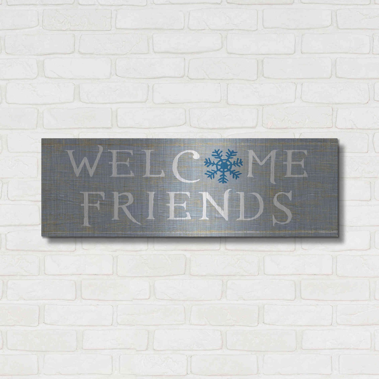 Luxe Metal Art 'Christmas Affinity II Grey' by James Wiens, Metal Wall Art,36x12