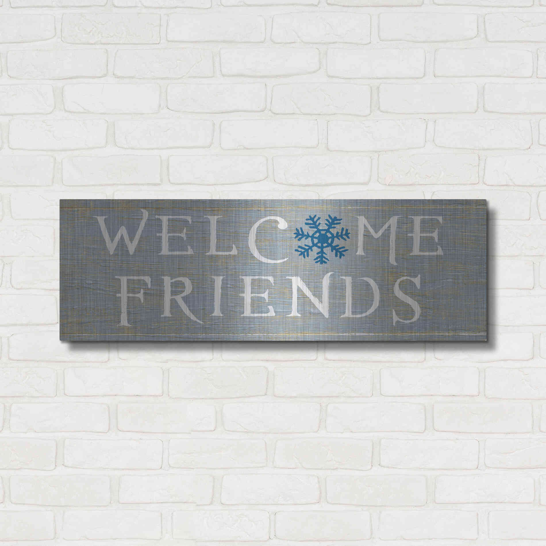 Luxe Metal Art 'Christmas Affinity II Grey' by James Wiens, Metal Wall Art,36x12