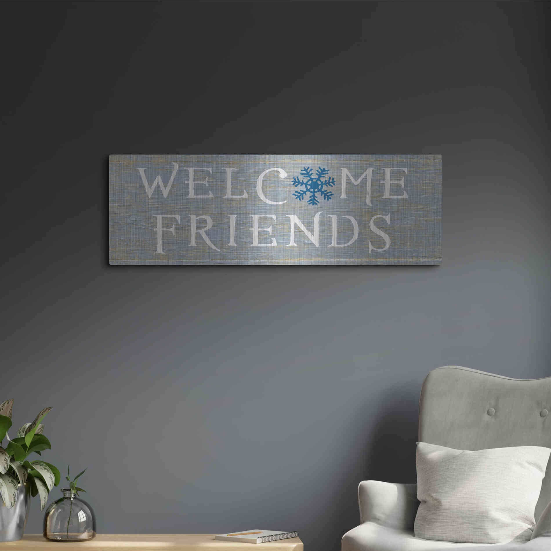 Luxe Metal Art 'Christmas Affinity II Grey' by James Wiens, Metal Wall Art,36x12