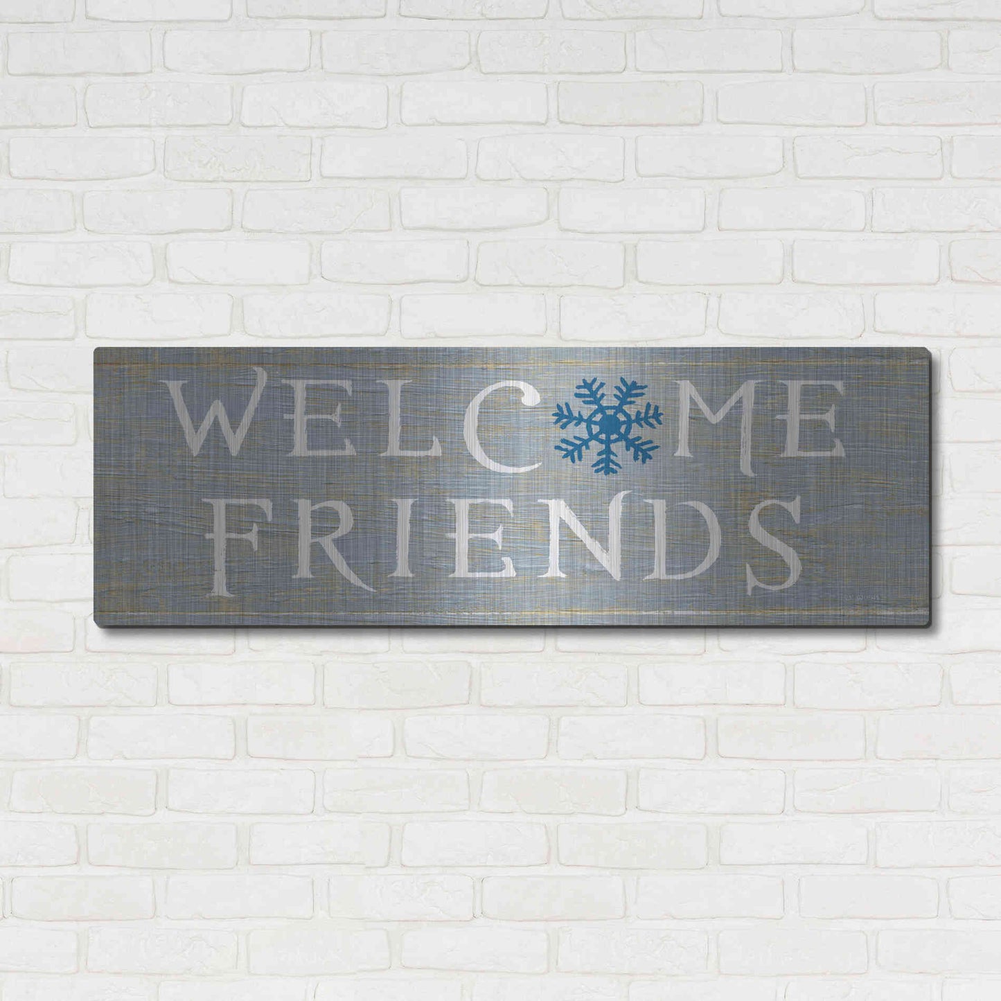 Luxe Metal Art 'Christmas Affinity II Grey' by James Wiens, Metal Wall Art,48x16