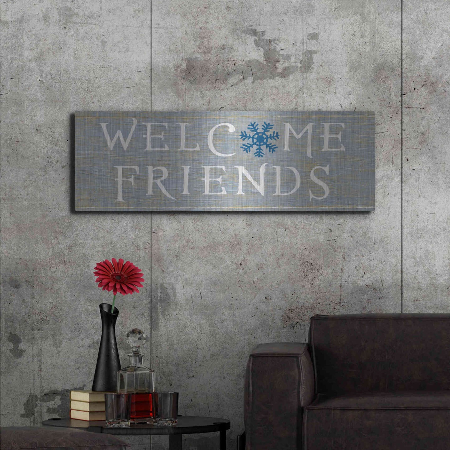 Luxe Metal Art 'Christmas Affinity II Grey' by James Wiens, Metal Wall Art,48x16