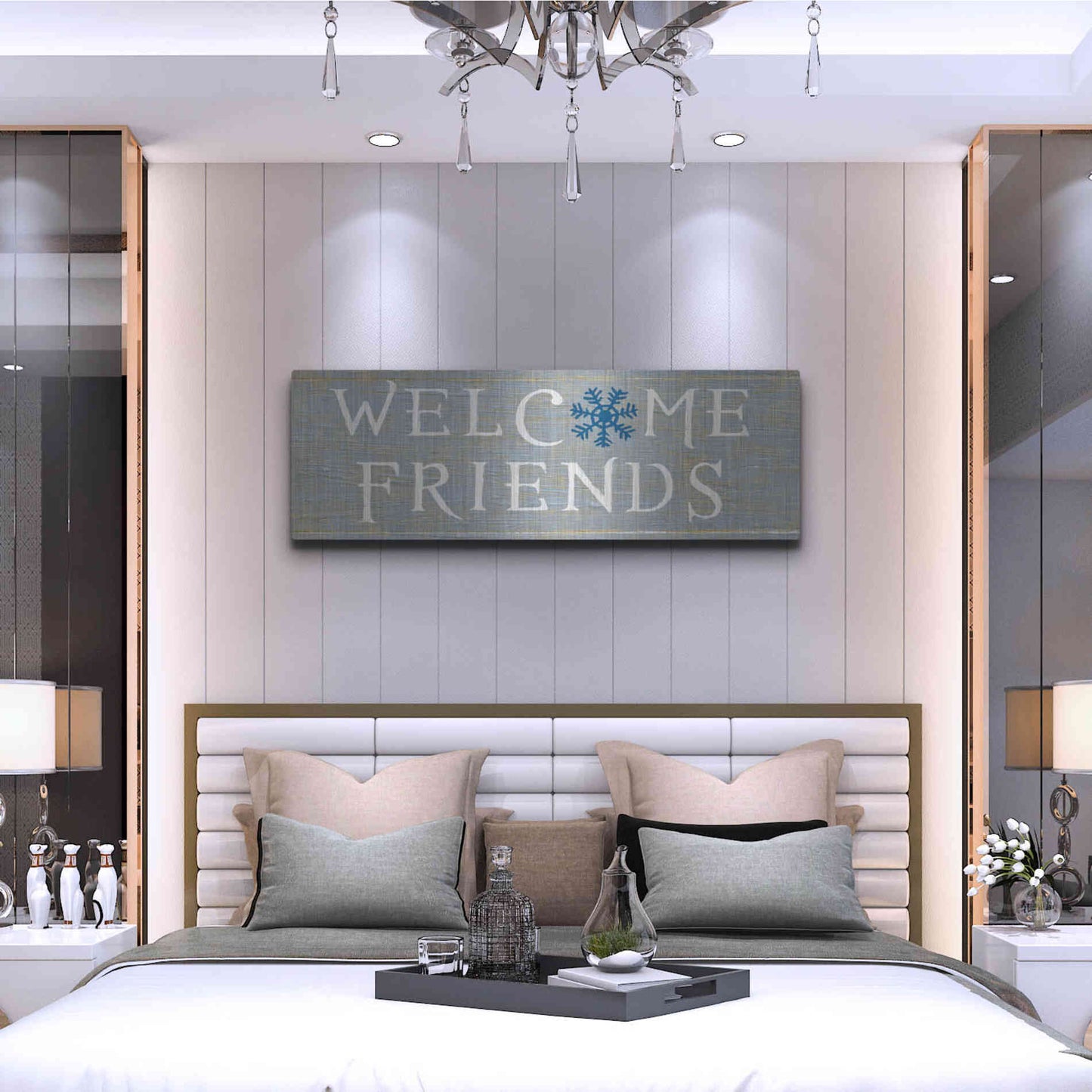 Luxe Metal Art 'Christmas Affinity II Grey' by James Wiens, Metal Wall Art,48x16