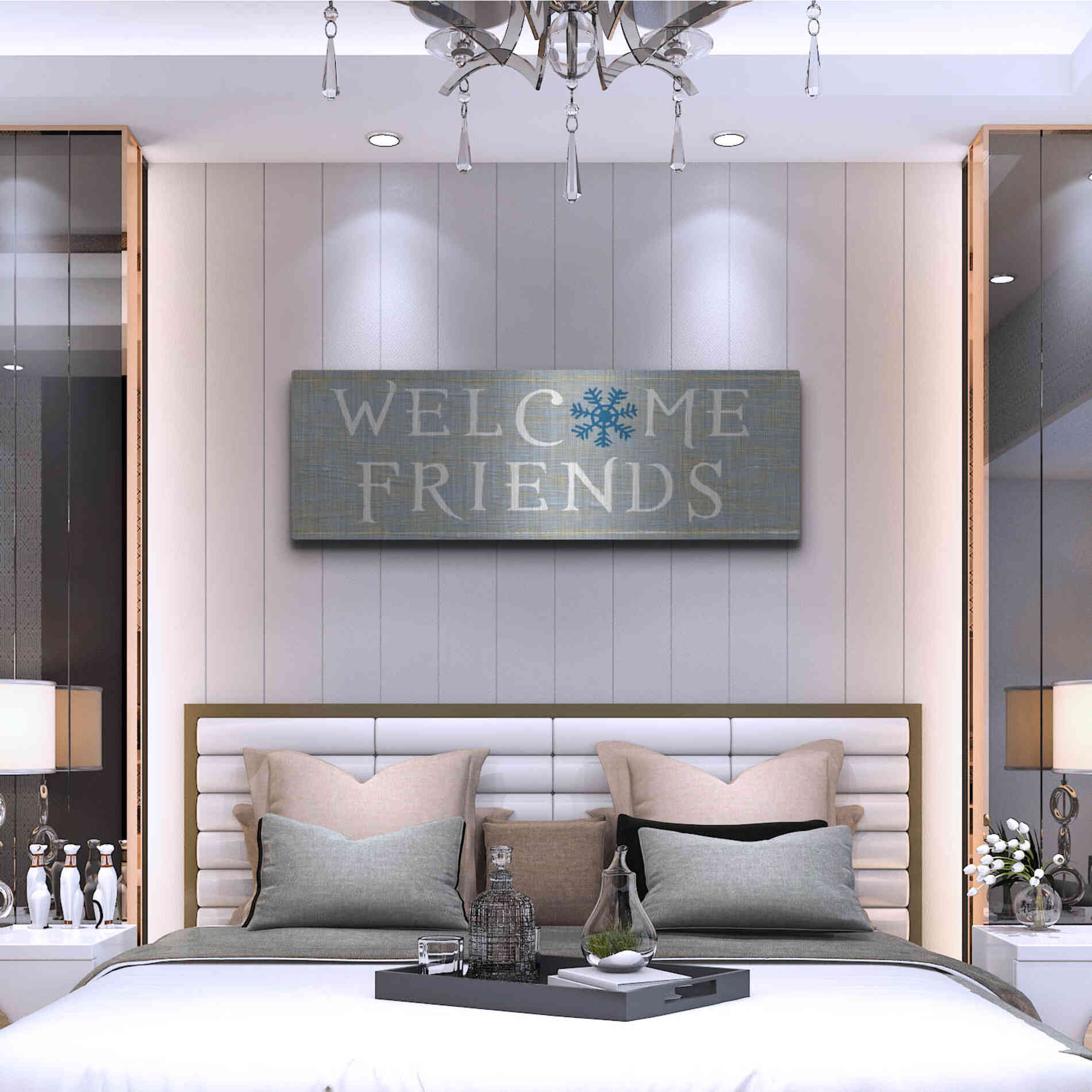 Luxe Metal Art 'Christmas Affinity II Grey' by James Wiens, Metal Wall Art,48x16