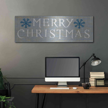 Luxe Metal Art 'Christmas Affinity III Grey' by James Wiens, Metal Wall Art,48x16