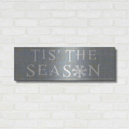 Luxe Metal Art 'Christmas Affinity IV Grey' by James Wiens, Metal Wall Art,36x12