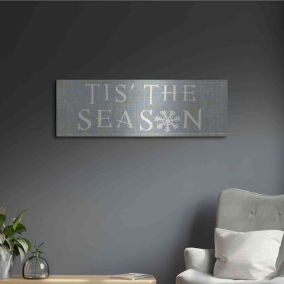 Luxe Metal Art 'Christmas Affinity IV Grey' by James Wiens, Metal Wall Art,36x12
