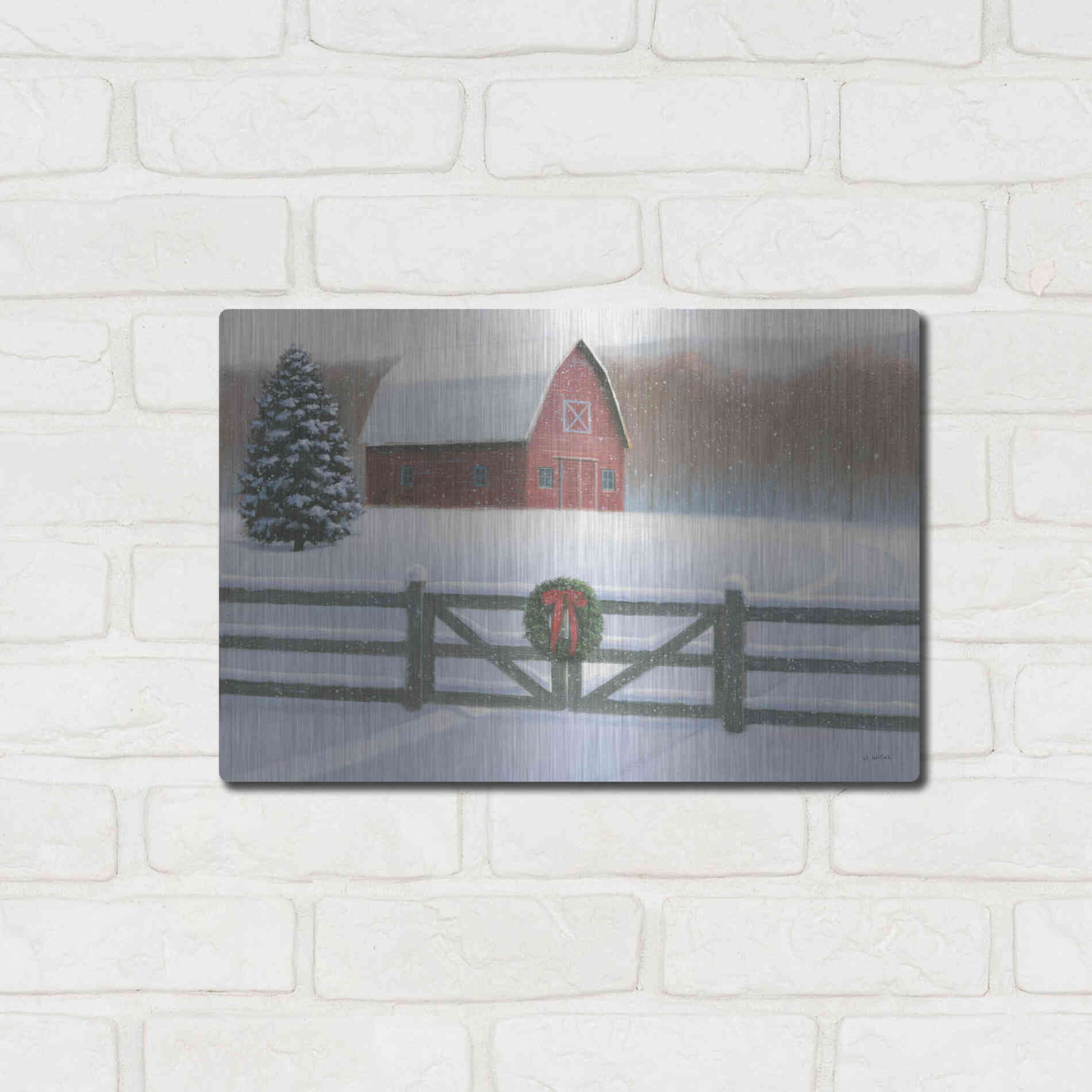 Luxe Metal Art 'Christmas Affinity VI' by James Wiens, Metal Wall Art,16x12