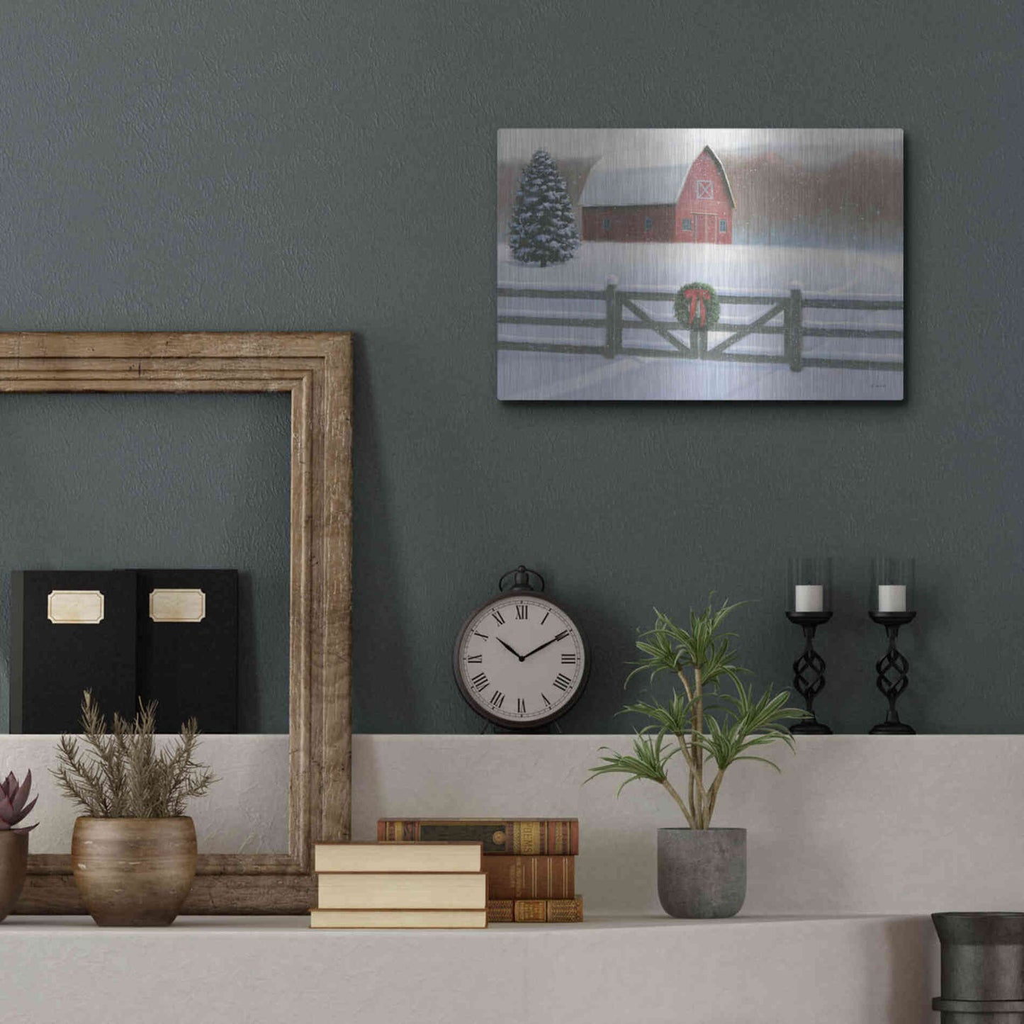 Luxe Metal Art 'Christmas Affinity VI' by James Wiens, Metal Wall Art,16x12