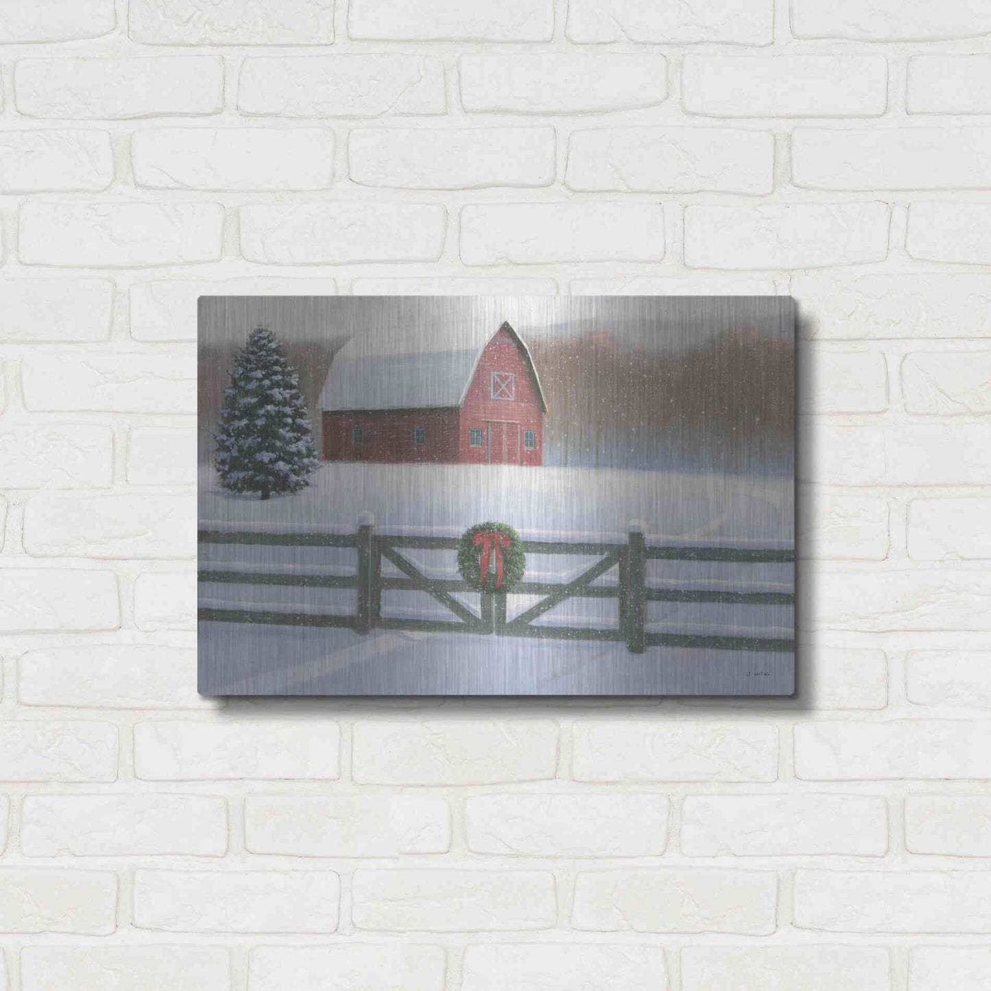 Luxe Metal Art 'Christmas Affinity VI' by James Wiens, Metal Wall Art,24x16