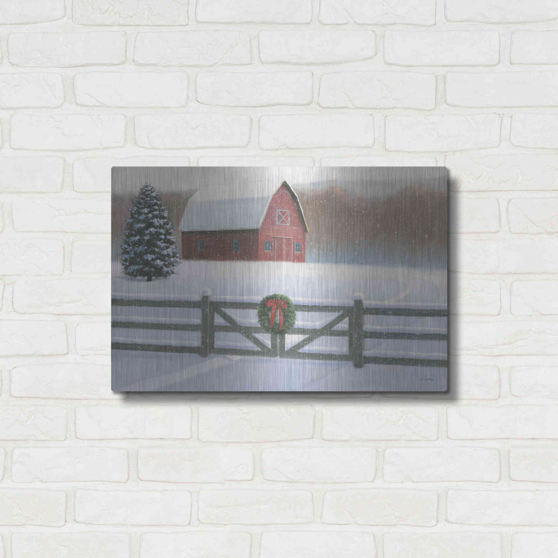 Luxe Metal Art 'Christmas Affinity VI' by James Wiens, Metal Wall Art,24x16