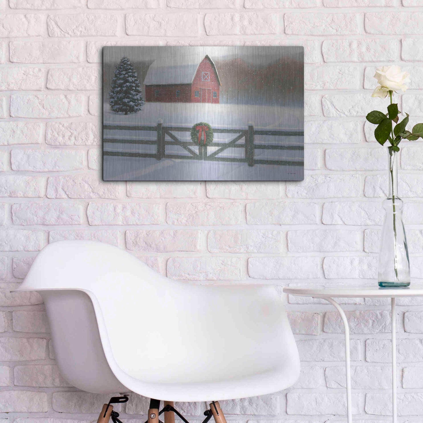 Luxe Metal Art 'Christmas Affinity VI' by James Wiens, Metal Wall Art,24x16